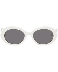 Loewe White Mini Oval Slim Sunglasses 25a