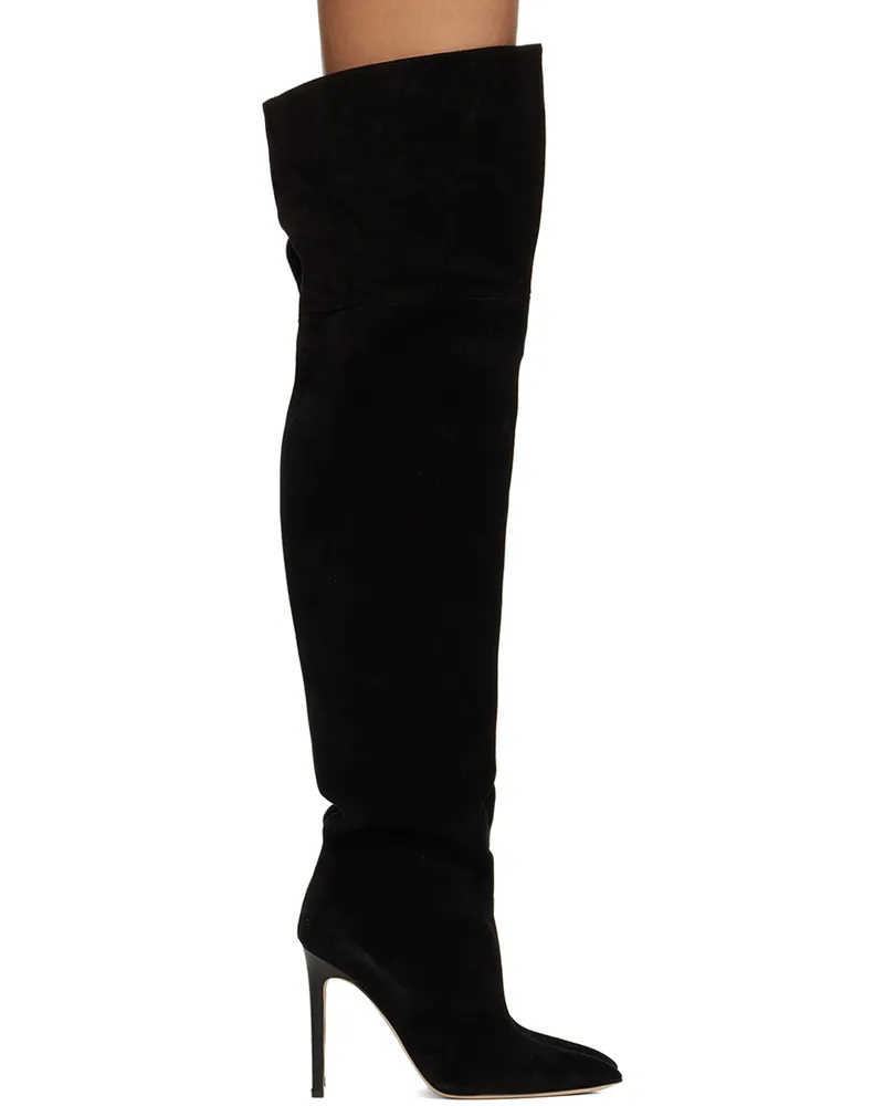 Paris Texas Black Pointed Tall Boots Black