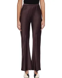 Silk Laundry Brown Bias-Cut Lounge Pants Cacao