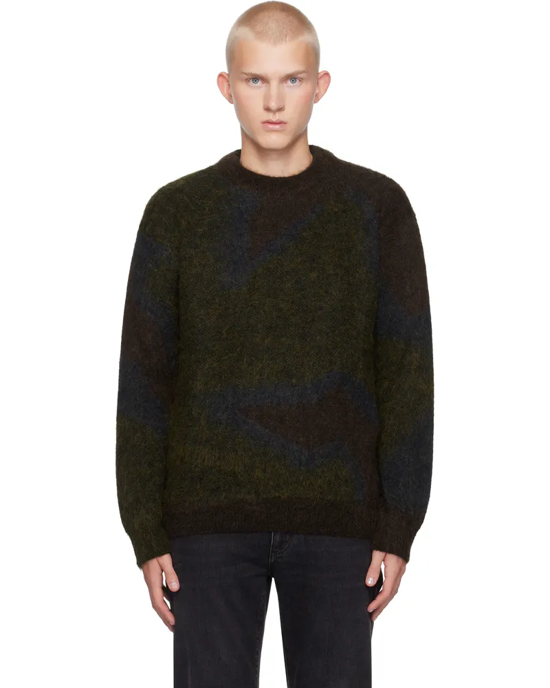 Paul Smith Green Photogram Leaves Mohair-Blend Sweater 73