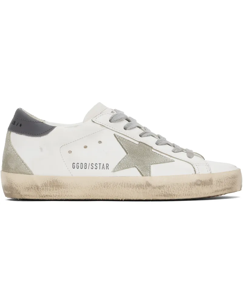 Golden Goose White & Gray Super-Star Classic Sneakers 11915