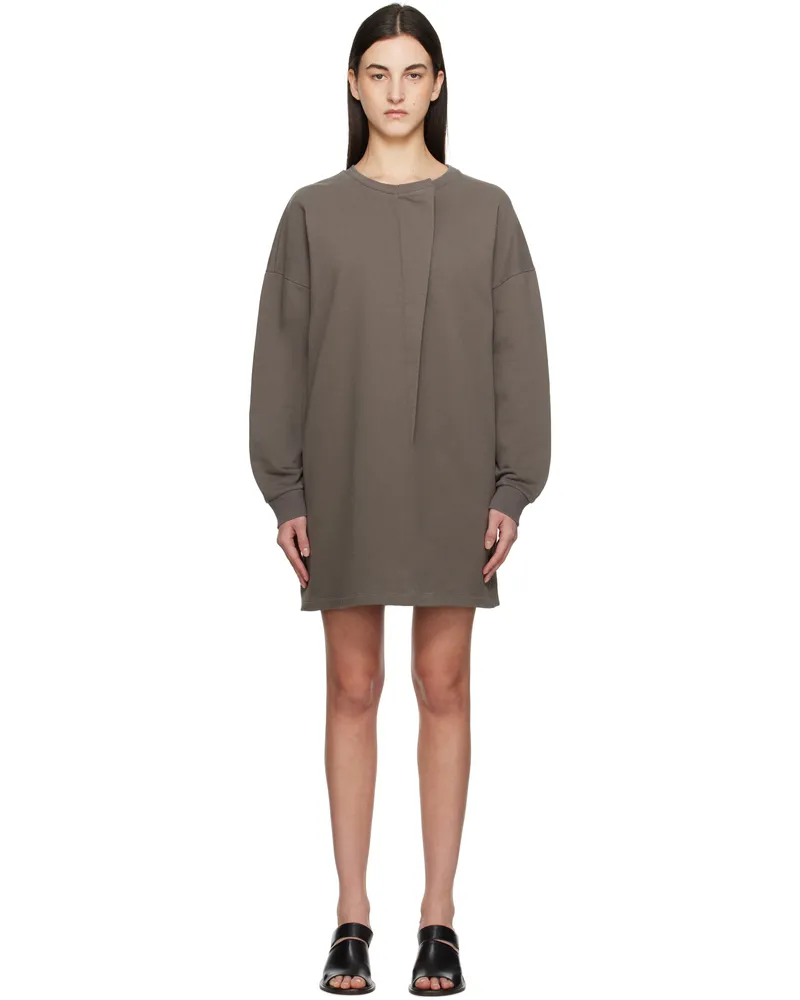 Maison Margiela Brown Sweat Jersey Darting Minidress 812