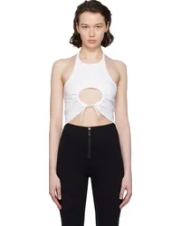 Alaïa White Gathered Tank Top White