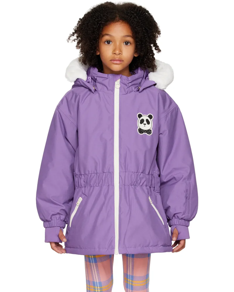 Mini Rodini Kids Purple Panda Jacket Purple