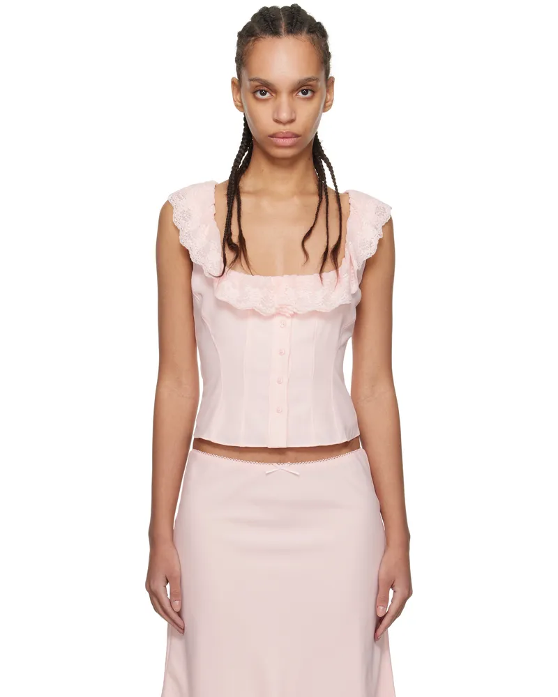 GUIZIO SSENSE Exclusive Pink Paloma Top Pink