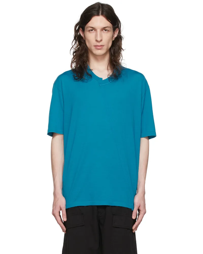 Ermenegildo Zegna Blue Wool T-Shirt T03