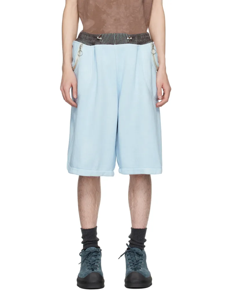 Charlie Constantinou Blue Wide Cut Shorts Light