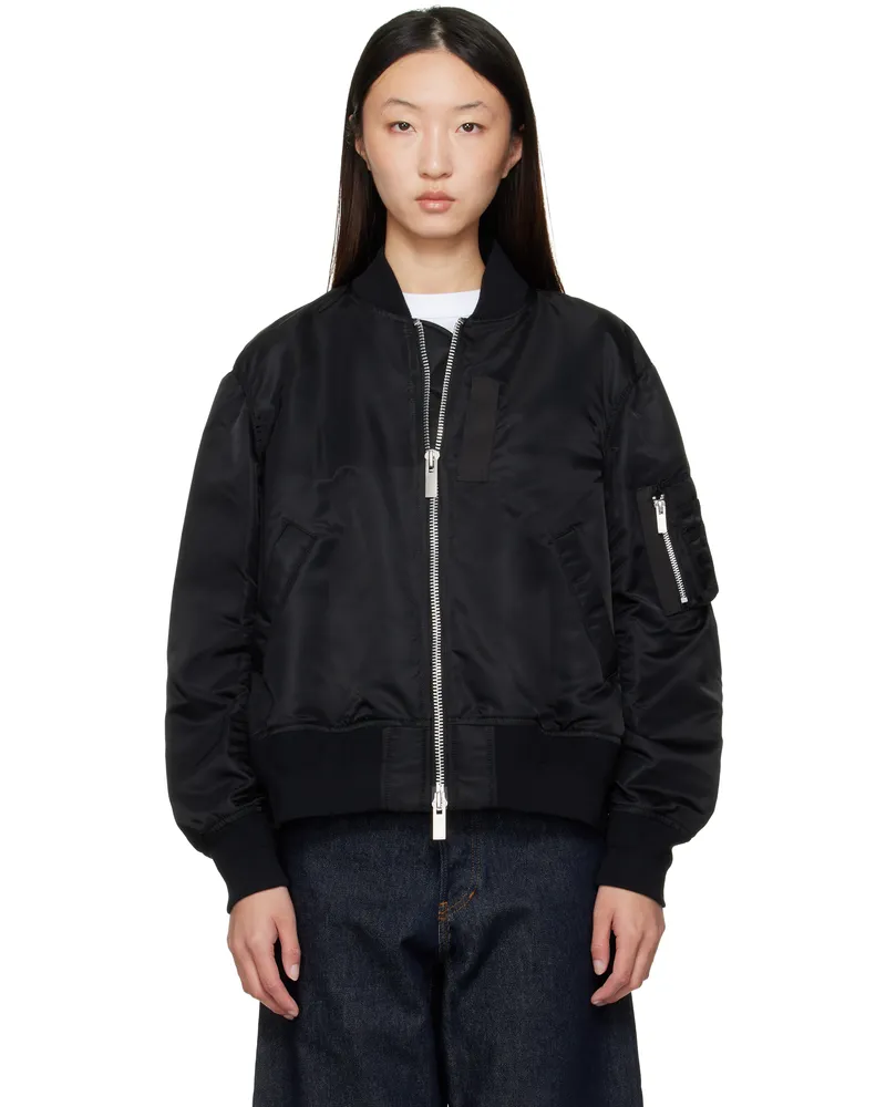 Sacai Black Nylon Twill Bomber Jacket 001