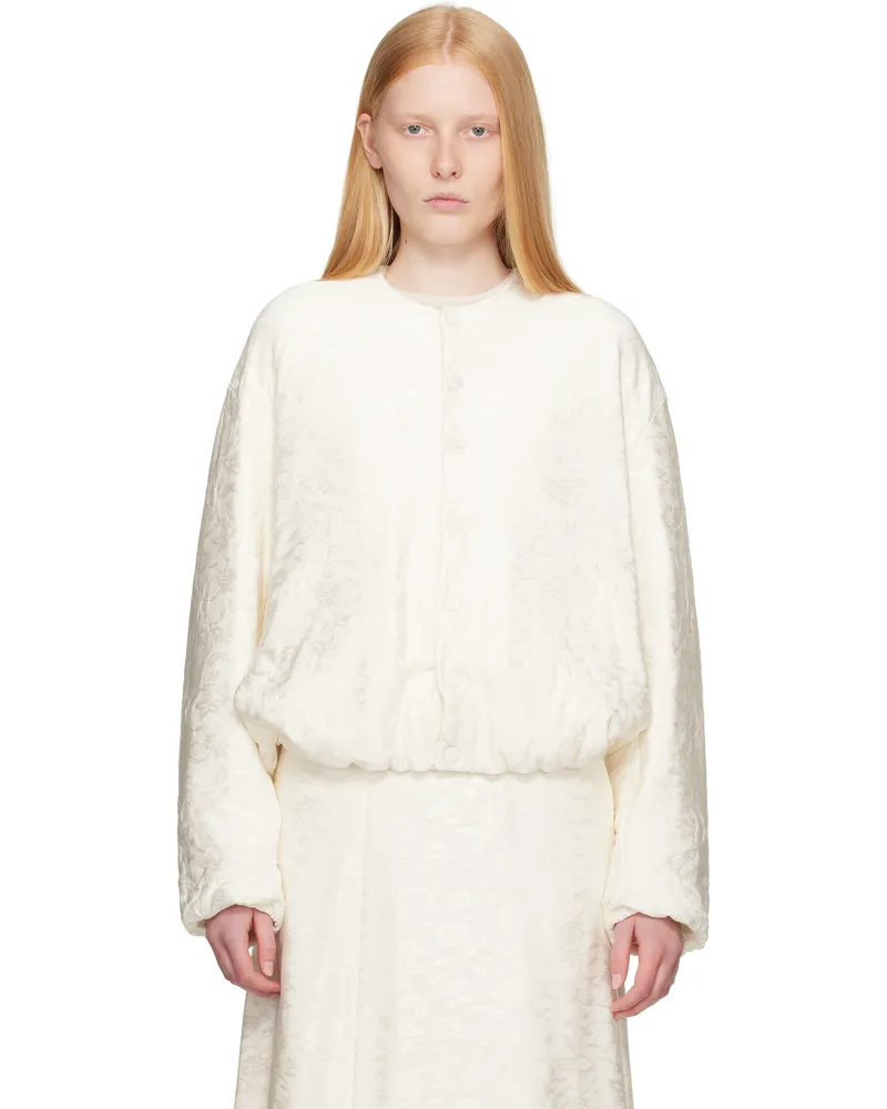 Jil Sander Off-White Jacquard Bomber Jacket 104