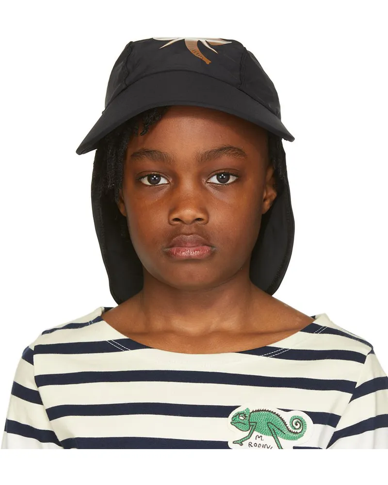 Mini Rodini Kids Black Elephant UV Cap Black