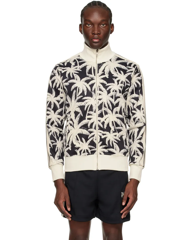 Palm Angels Black & Off-White Palms Allover Track Jacket Black