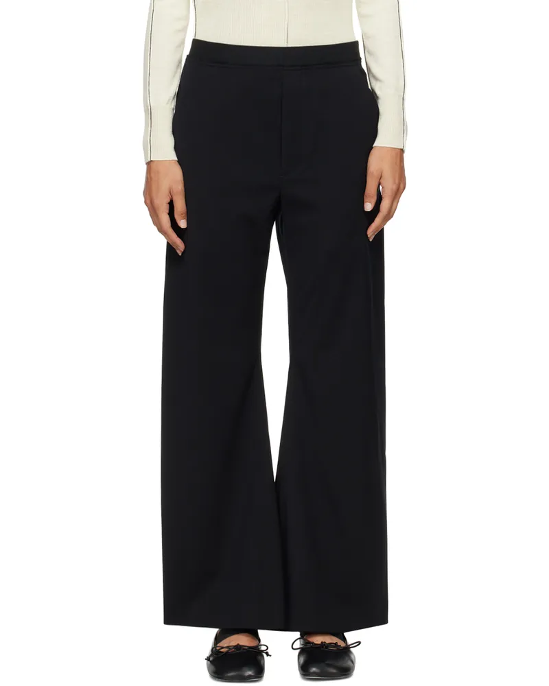 Maison Margiela Black Logo-Embroidered Trousers 900