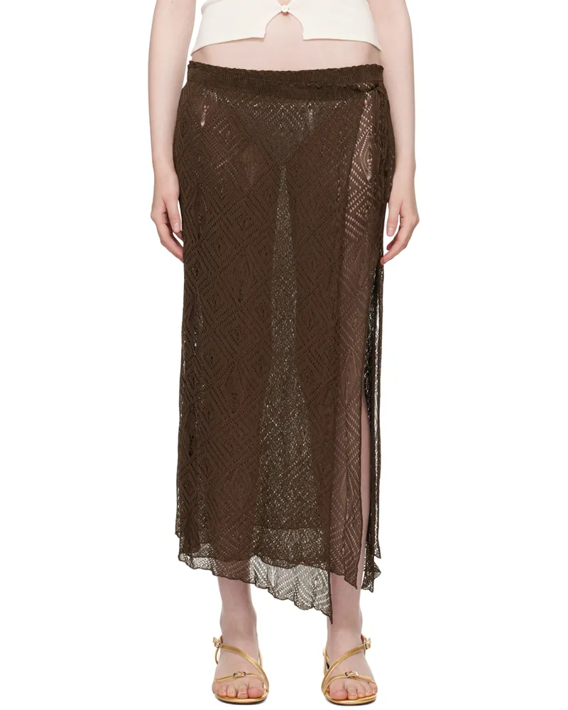 GIMAGUAS Brown Elena Midi Skirt Brown