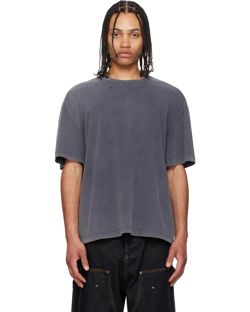 KUSIKOHC Gray Flower Printed T-shirt Grey