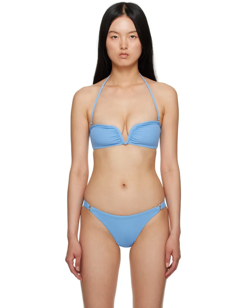 Nanushka Blue Manou Bikini Top Blue