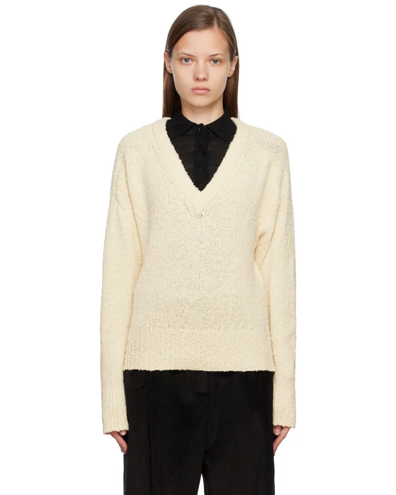 Totême Off-White Textured Sweater 184