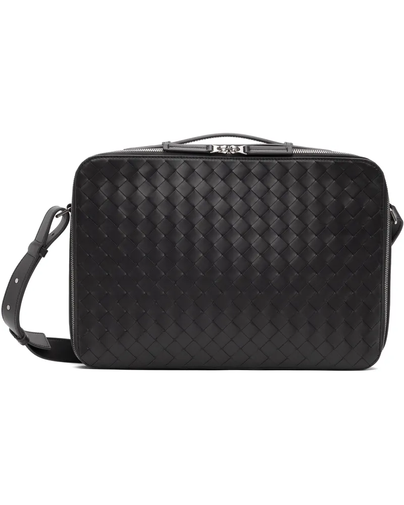 Bottega Veneta Gray Getaway Slim Briefcase Shadow