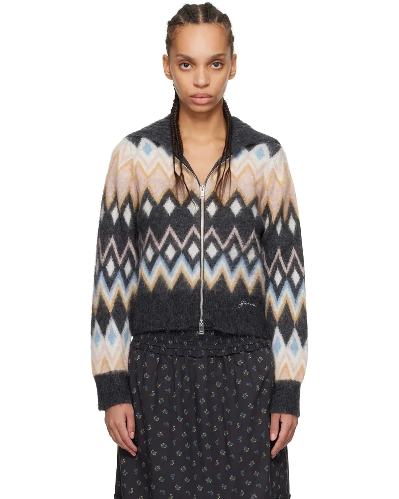 Ganni Multicolor Zip Cardigan 099