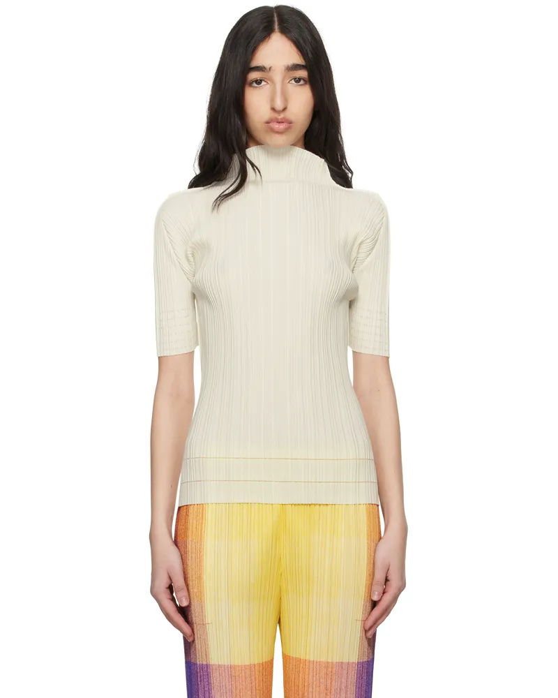 Issey Miyake Off-White Soft Pleats Turtleneck 04