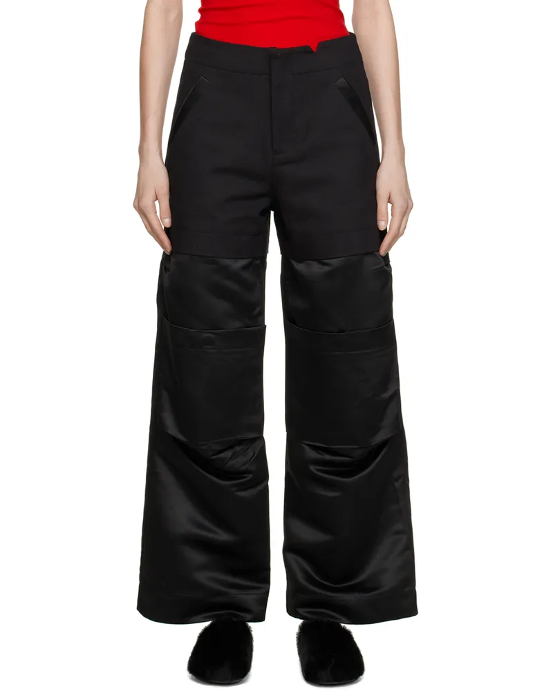 Spencer Badu Black Paneled Trousers Black