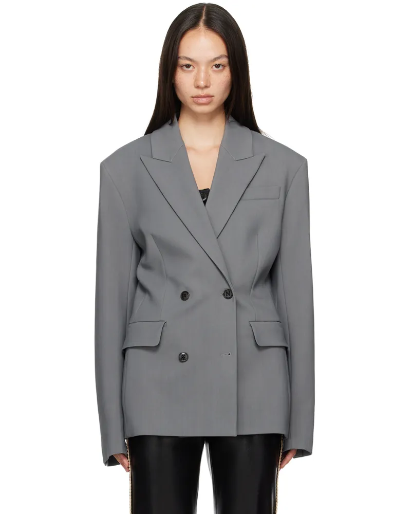 Nanushka Gray Laane Blazer Steel