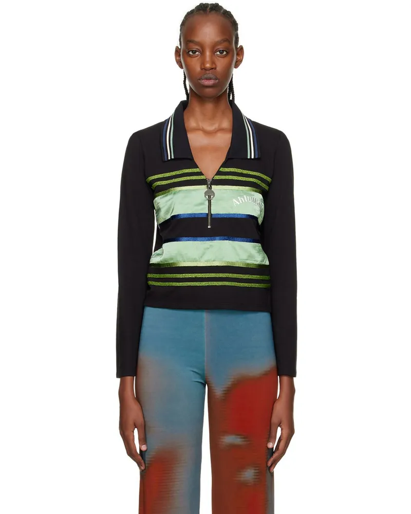 AHLUWALIA Black Stripe Sweater Black