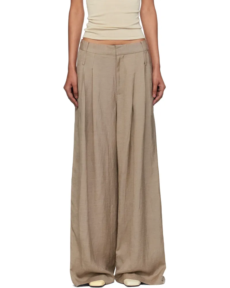 St. Agni Beige Melange Double Loop Trousers Rye