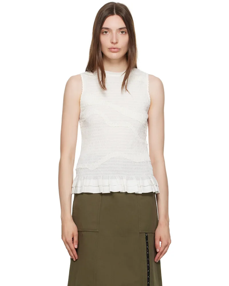 3.1 phillip lim White Smocked Tank Top Wh100