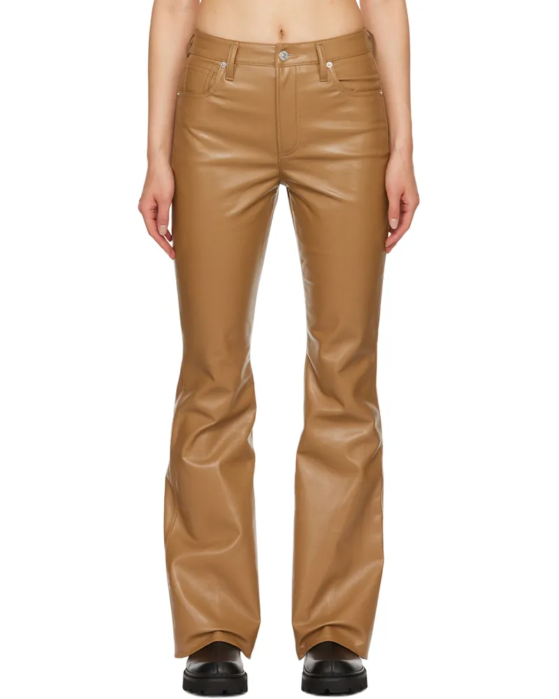 Citizens of humanity Tan Lilah Leather Pants Camel