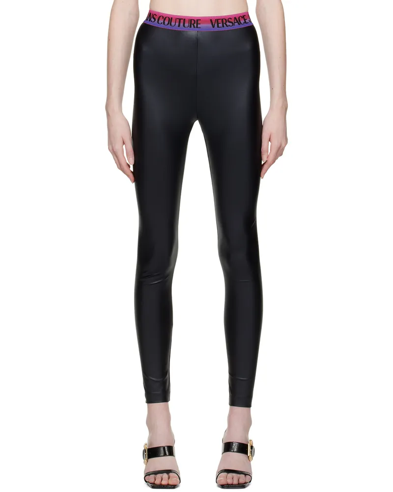 Versace Jeans Black Jacquard Leggings E899