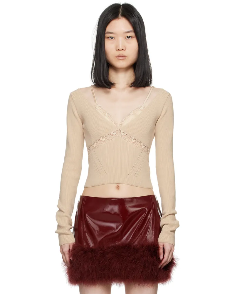 Blumarine Beige Lace Sweater N0813