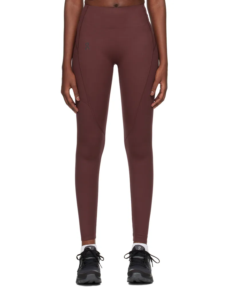 ON Burgundy Movement Tights Long Sport Leggings Mulberry