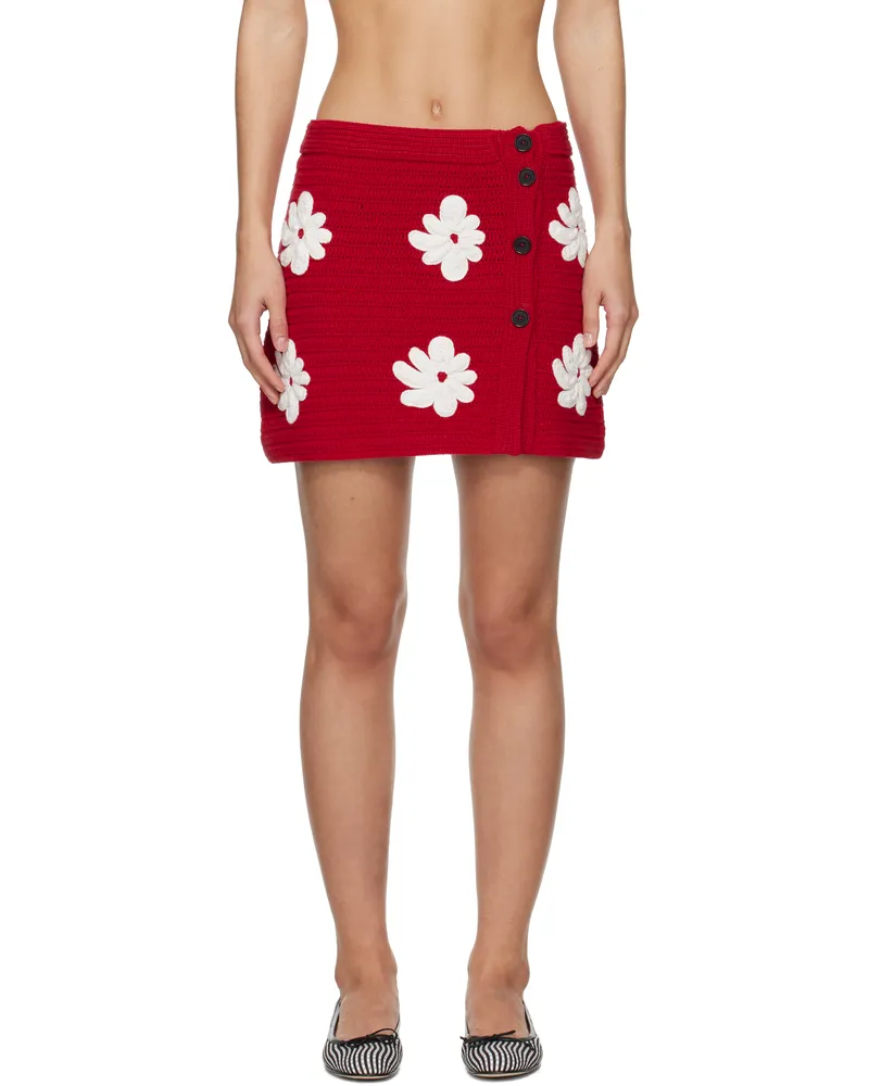MSGM Red Crocheted Miniskirt 18