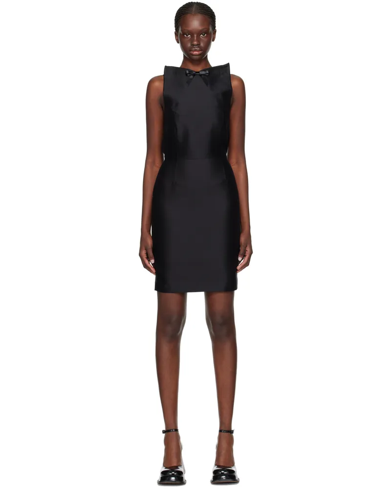 SHUSHU/TONG Black Cubic Minidress Ba100