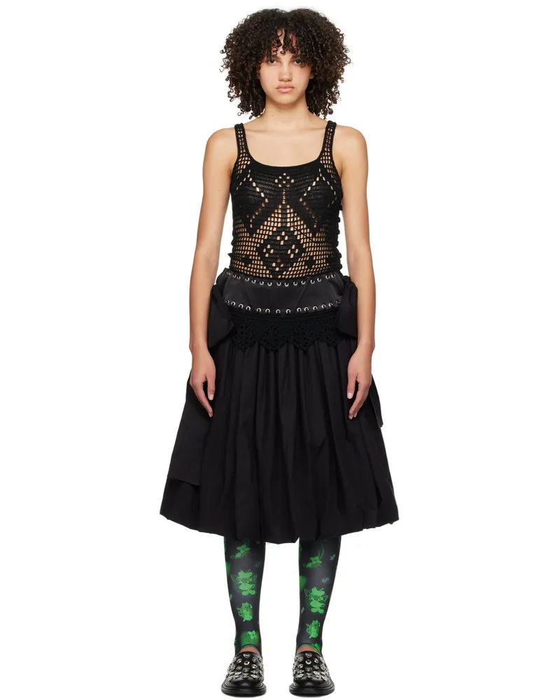CHOPOVA LOWENA Black Gentry Bubble Midi Dress Black