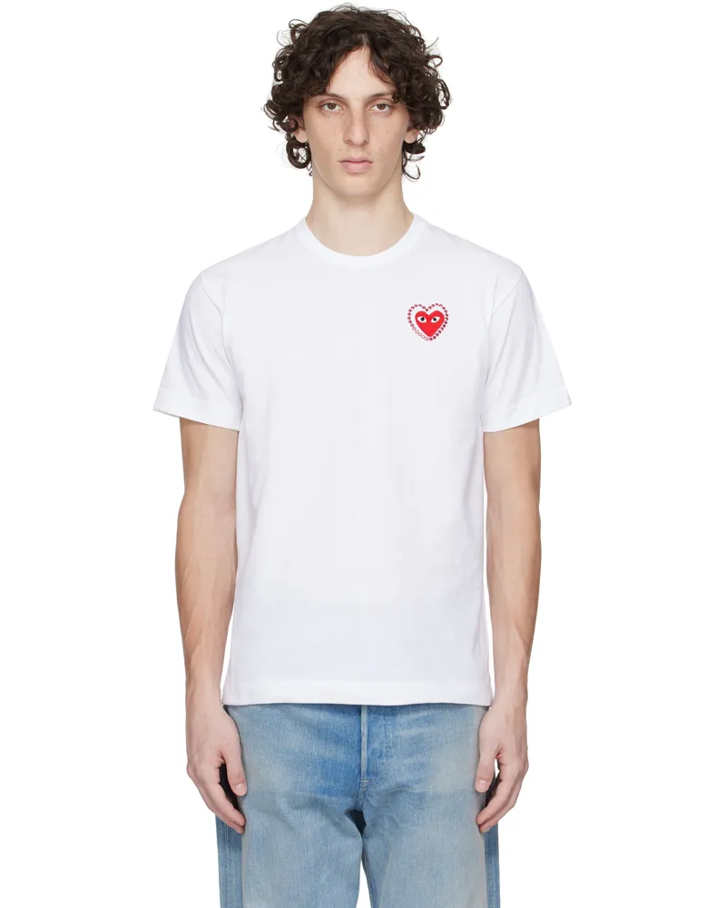 Comme des Garçons White Metalstone Heart T-shirt 2