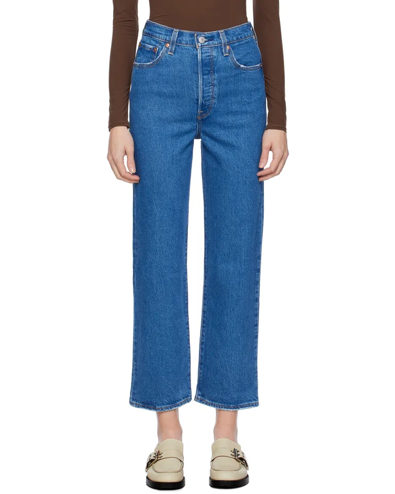 Levi's Blue Ribcage Straight Ankle Jeans Jazz