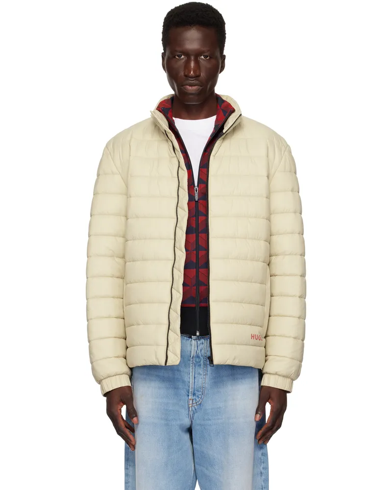 HUGO BOSS Beige Insulated Puffer Jacket 281-open