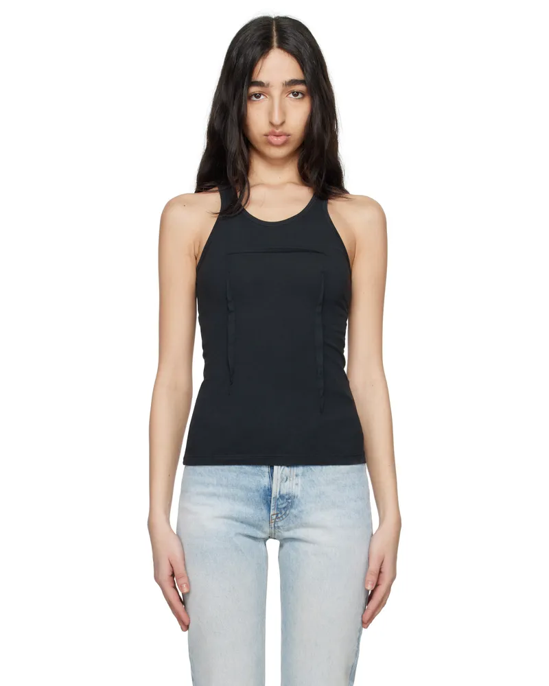 Maison Margiela Black Heavy Cotton Jersey Tank Top 899
