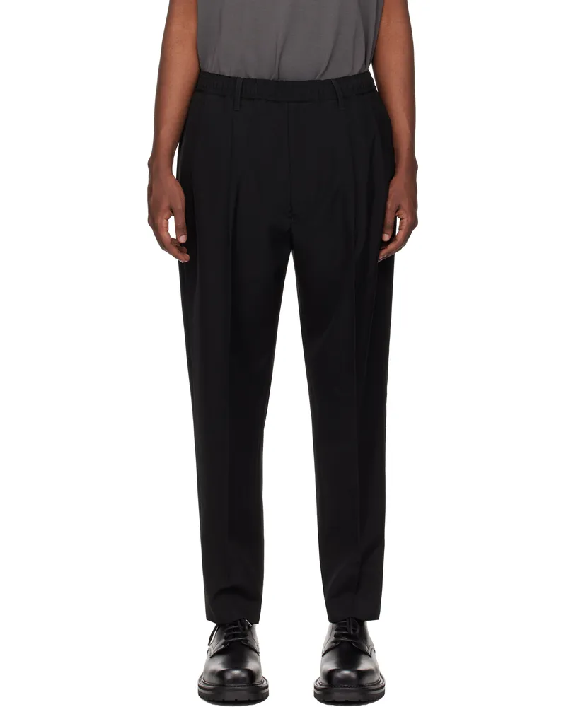 N.HOOLYWOOD Black Wide Tapered Easy Trousers Black