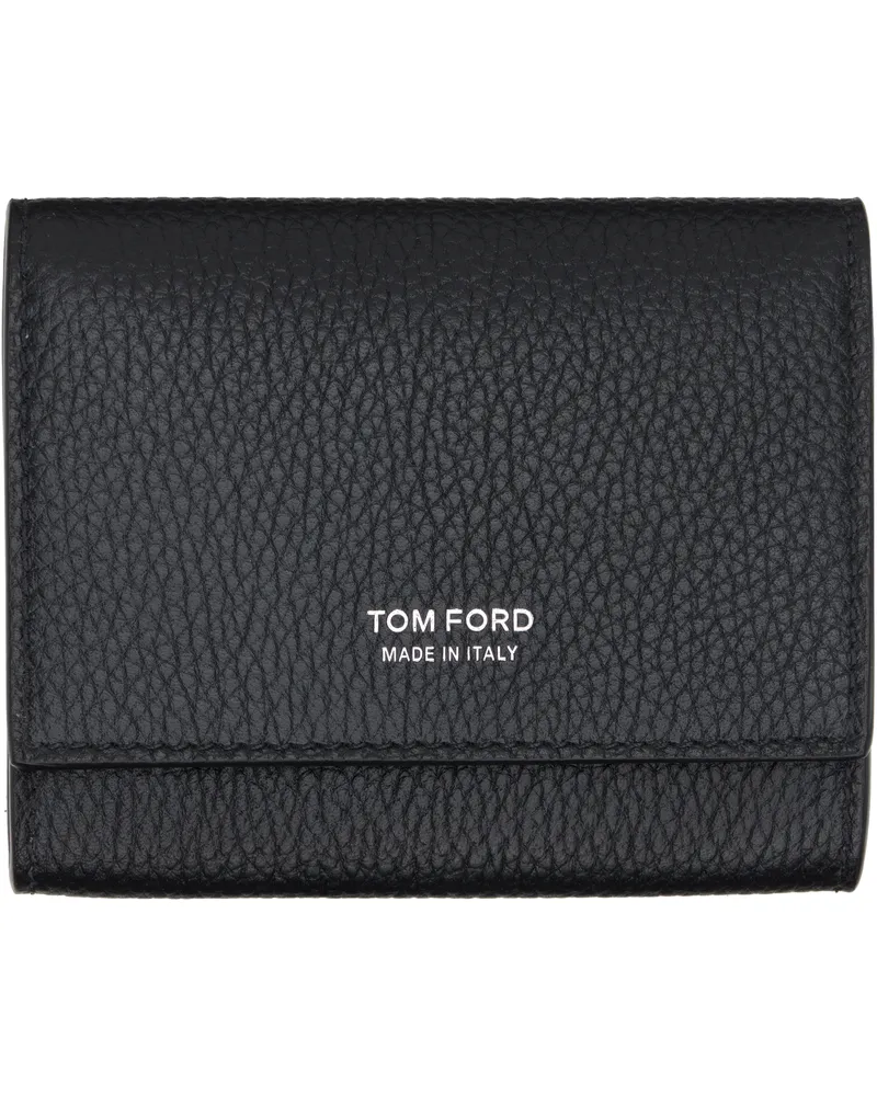 Tom Ford Black Soft Grain Leather Slim Card Holder 1n001black