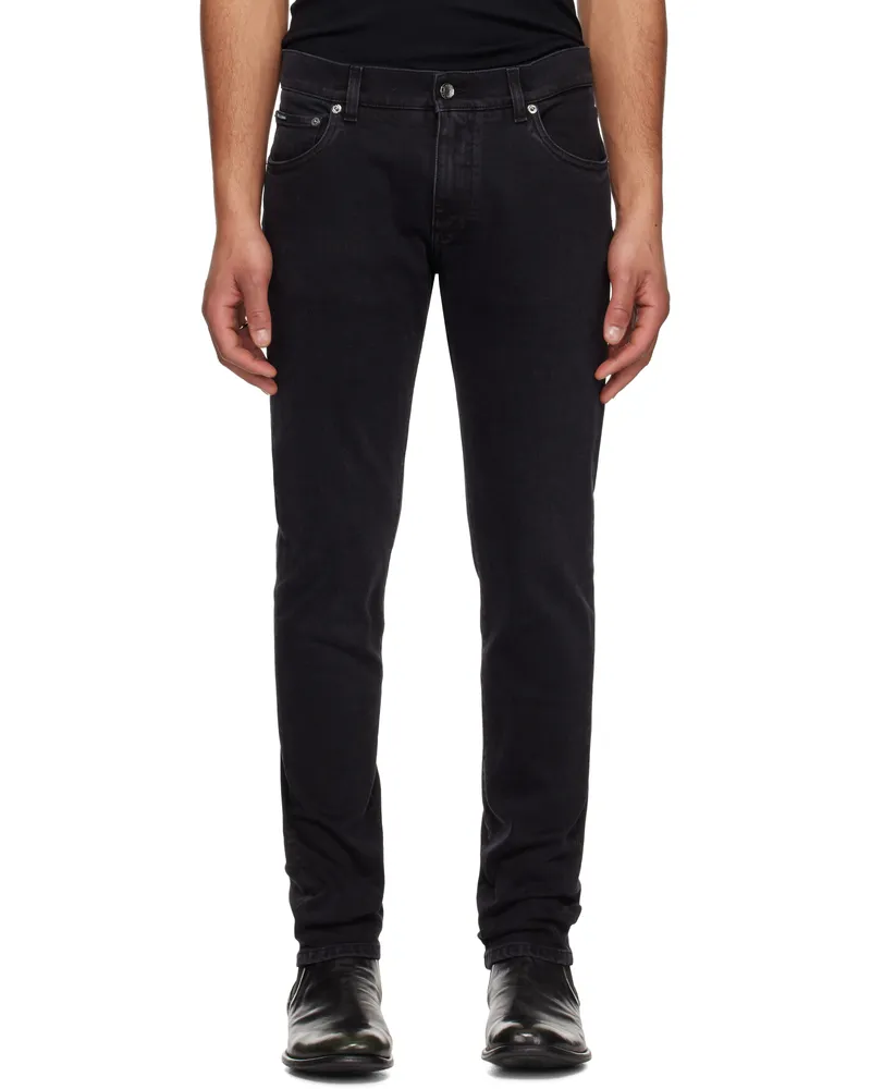 Dolce & Gabbana Black Slim-Fit Stretch Jeans Variante