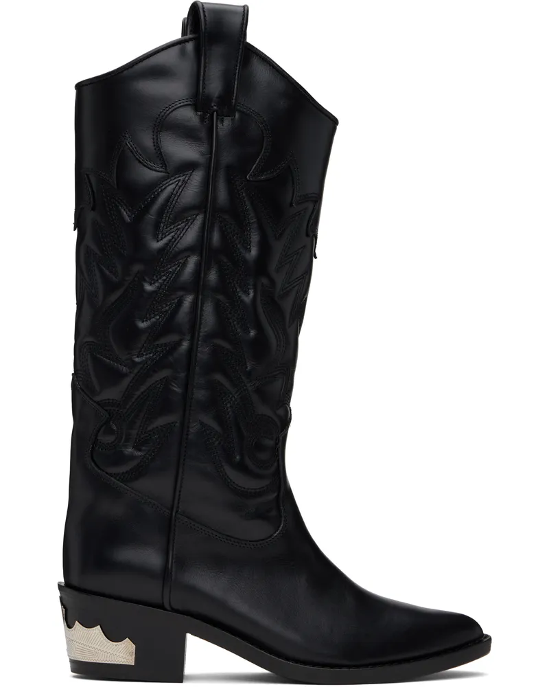 Toga Black Leather Tall Boots Aj1407