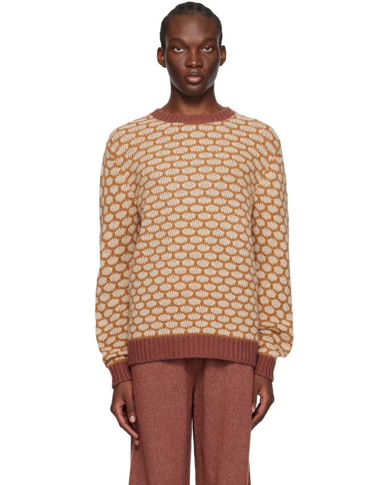 The Elder Statesman Beige & Brown Brick Sweater C759
