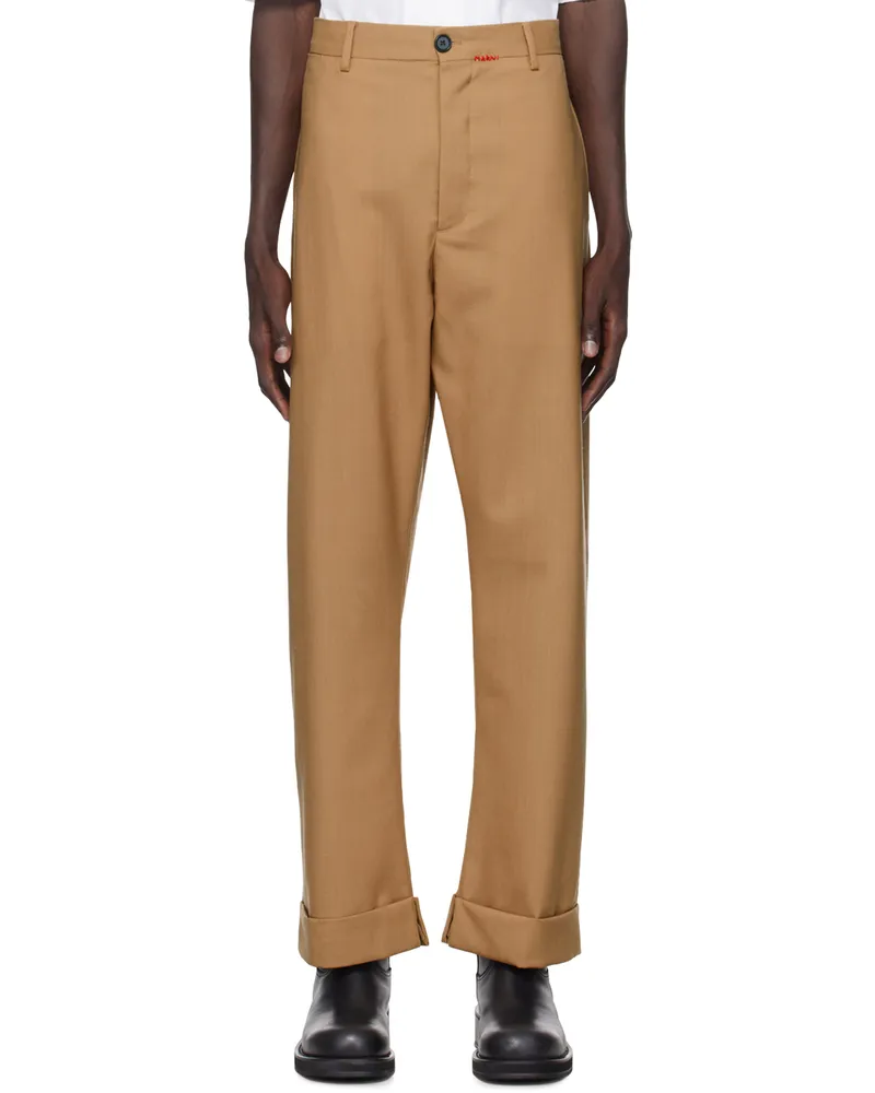 Marni Tan Wide-Leg Trousers 00w78