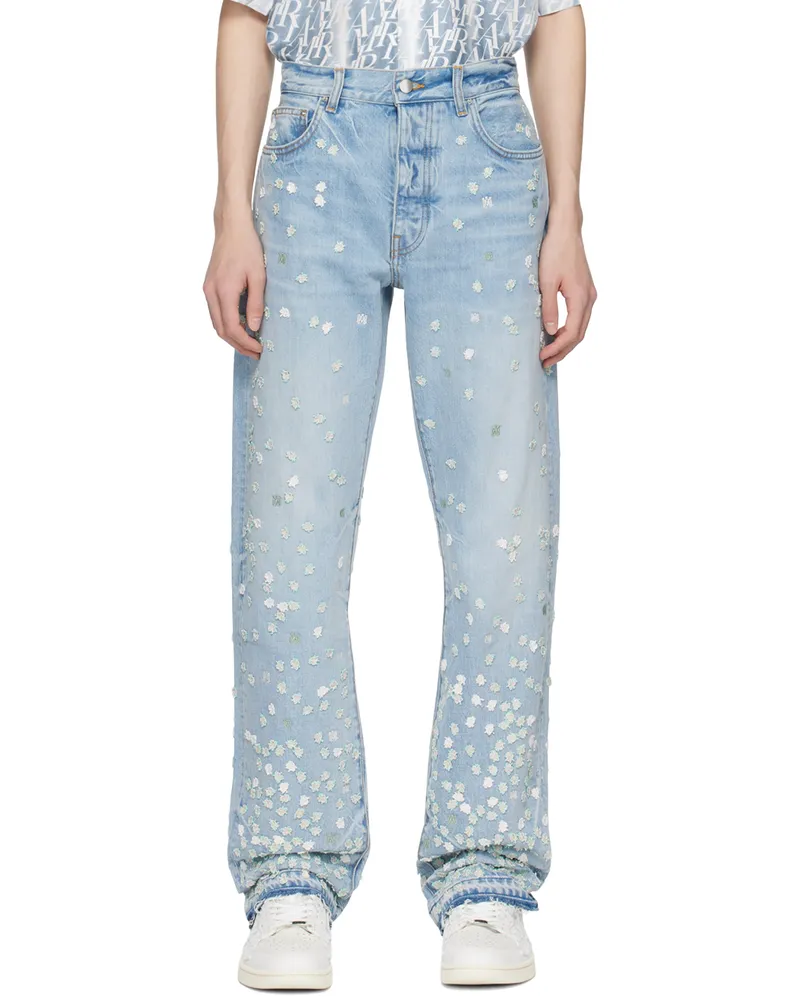 Amiri Blue Floral Jeans Perfect