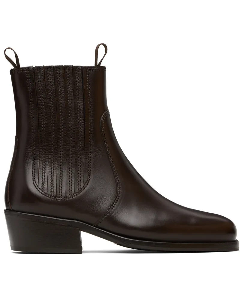 Christophe Lemaire Brown Vegetable-Tanned Chelsea Boots Br521