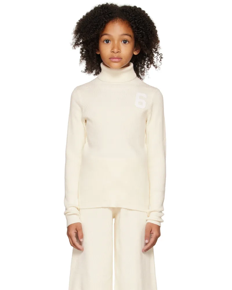 Maison Margiela Kids Off-White Logo Turtleneck M6101