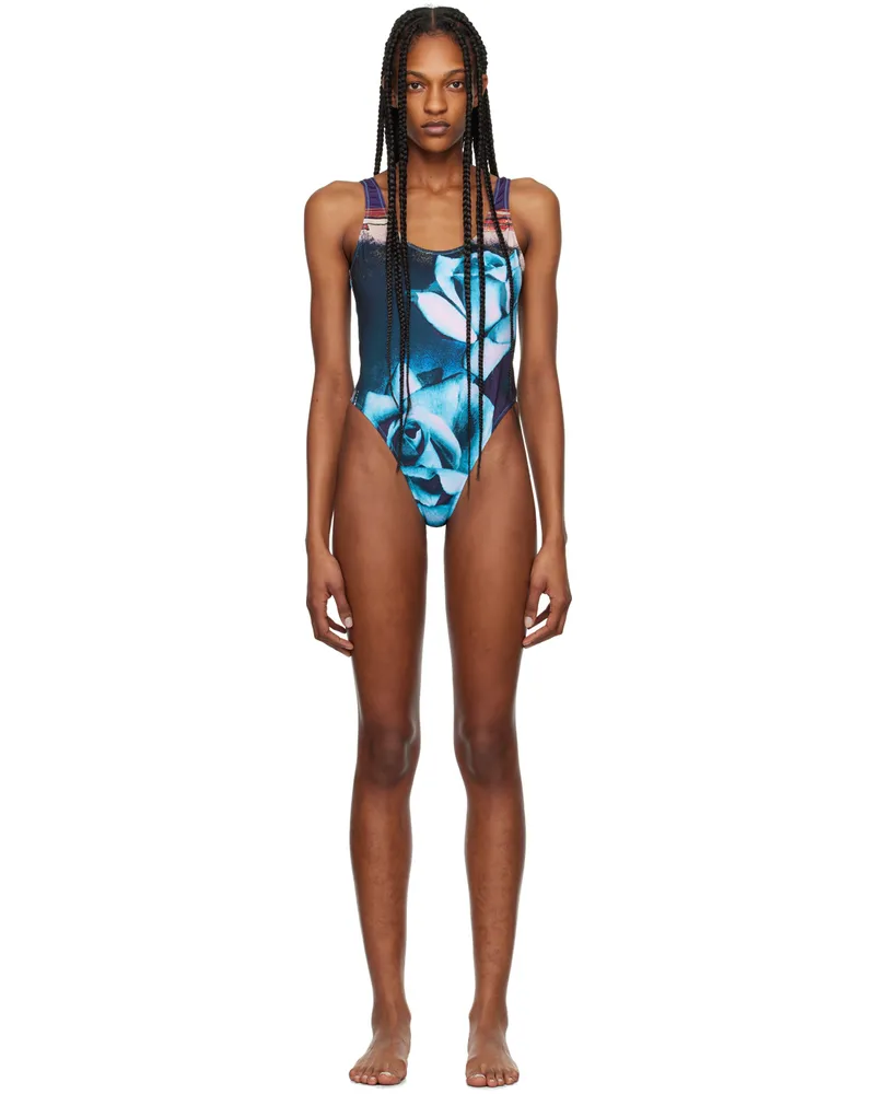 Jean Paul Gaultier Blue 'The Roses' Swimsuit 275020