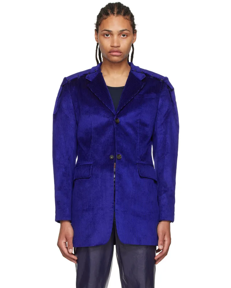 SITUATIONIST Purple Cotton Blazer Dark